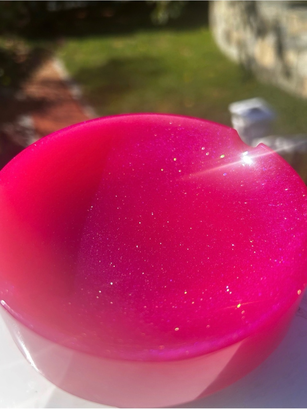 Hot Pink Glitter Resin Trinket Dish